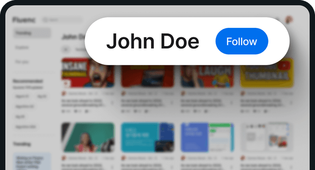 Creator profile with follow button